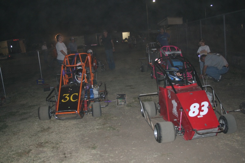 Full lineup of eight karts