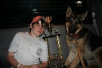 Matthew with First Place Trophy and Trophy Girl