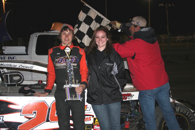 Trophy presentation for Feature Win