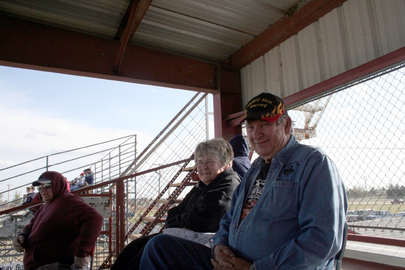 Grandma and Grandpa happy to be back at the races too