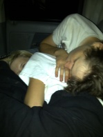 Ry and Matt asleep on the way home